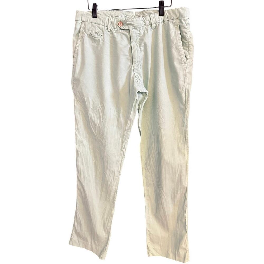 Ballin Linen Blend Mint Green Atwater Modern Fit Pants Size 34x33